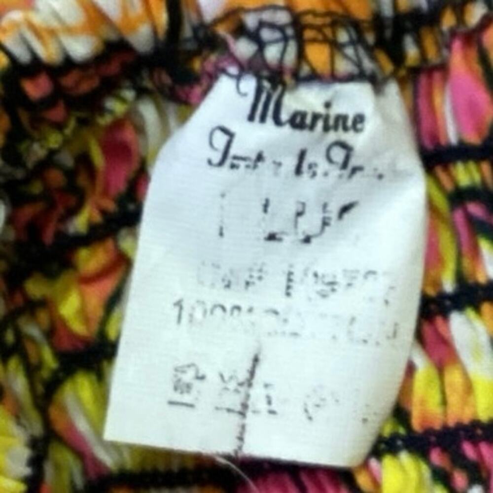 Marine Women's Yellow Pink Floral Tropical Smocked Waist A Line Maxi Dress Sz L - Picture 4 of 4